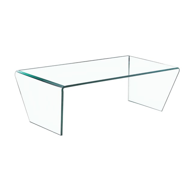 Table basse 120 cm en verre trempé transparent Couleur aucune <span itemprop=