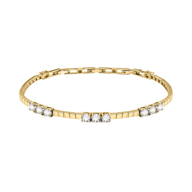 Bracelet en laiton, placage ninfea, zircons SCINTILLE blanc <span itemprop=