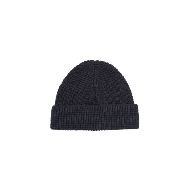 Casquette en doux mélange de coton et de laine vierge bleu foncé <span itemprop=