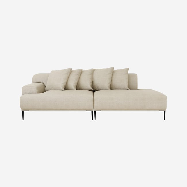 Méridienne fixe coton OTTONE II Couleur beige <span itemprop=