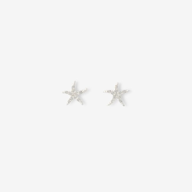 Puces d'oreilles étoile de mer en argent garanti v019844 <span itemprop=