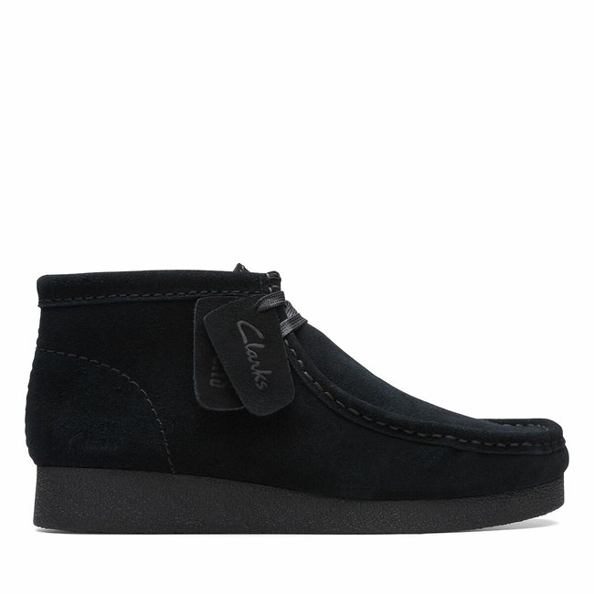 Scarpe in pelle scamosciata Wallabee nero CLARKS