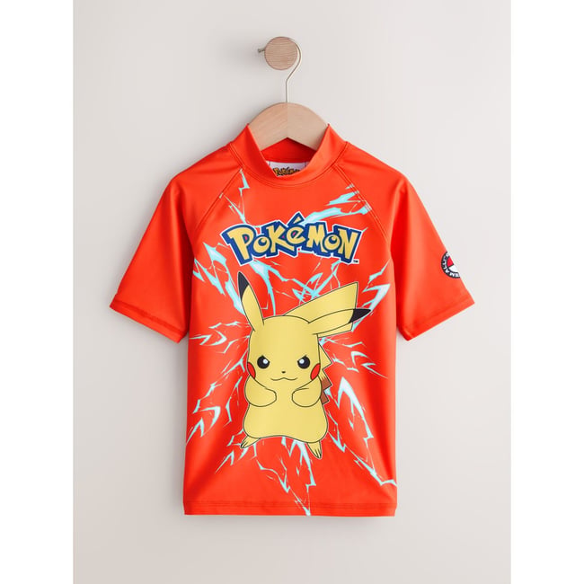 T-shirt anti-UV pokémon rouge <span itemprop=