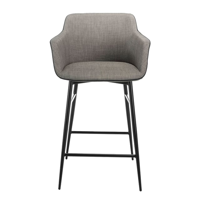 Tabouret en tissu gris Couleur noir | gris <span itemprop=