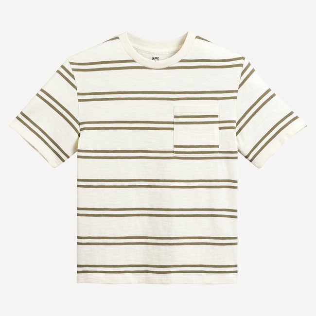 T-shirt manches courtes imprimé à rayures rayé <span itemprop=