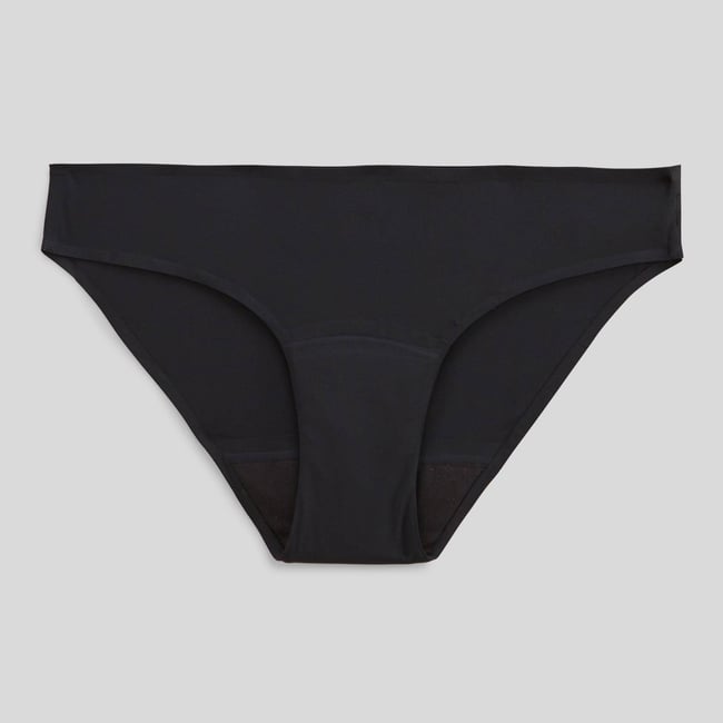 Culotte menstruelle en microfibre finition plate noir <span itemprop=