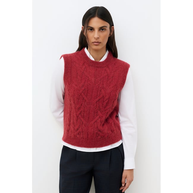 Pull sans manche MLUCIA bordeaux <span itemprop=