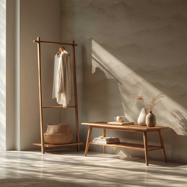 Papier peint Brume des Cimes Couleur beige <span itemprop=