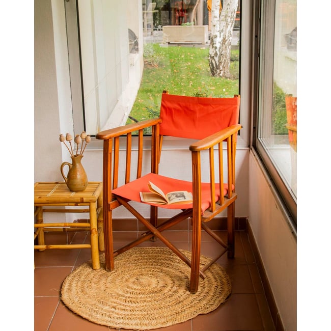 Fauteuil de lecture et de détente Ernest N°1622 - Bon état Couleur rouge <span itemprop=