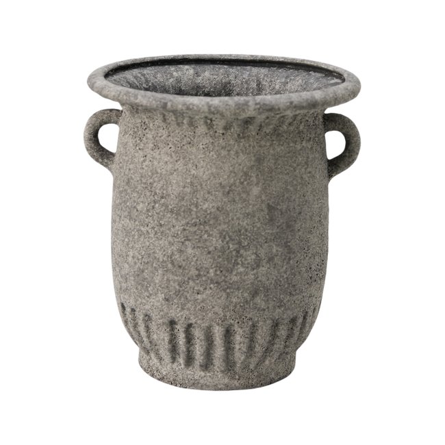 Vase antique céramique déco gris 23 cm - SIOREN Couleur gris <span itemprop=
