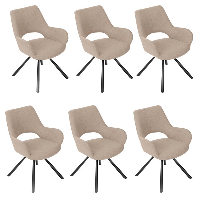 Lot de 6 chaises de salle à manger style scandinave,BETH - MEUBLES COSY