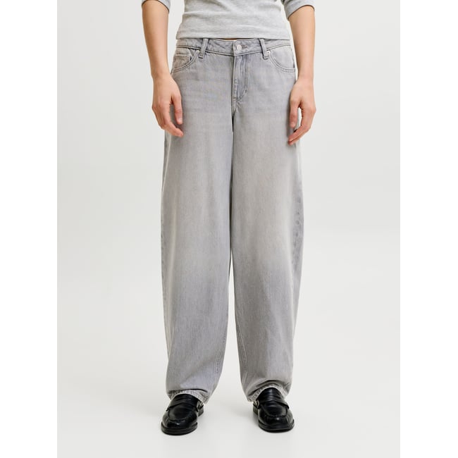Jeans À Coupe Tonneau grey denim <span itemprop=