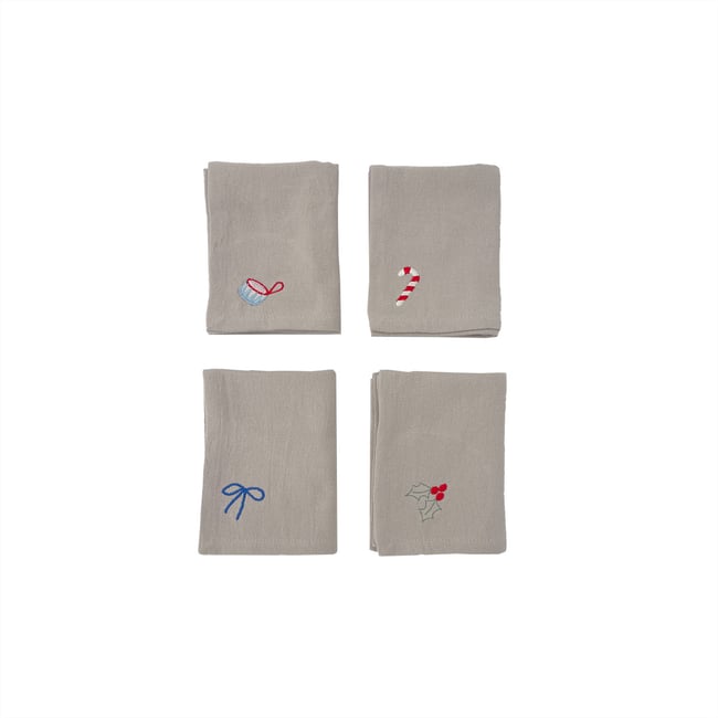 Serviette de table en coton LIVING beige <span itemprop=