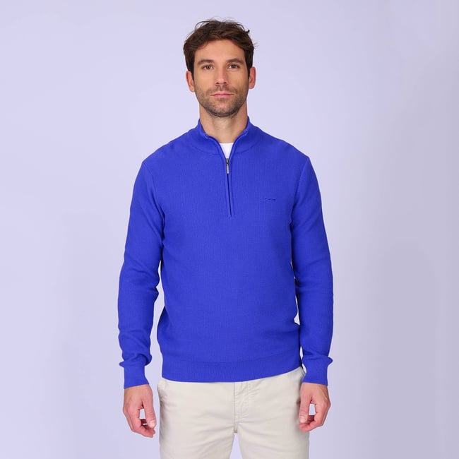 Pull camionneur Gabino bleu cobalt <span itemprop=