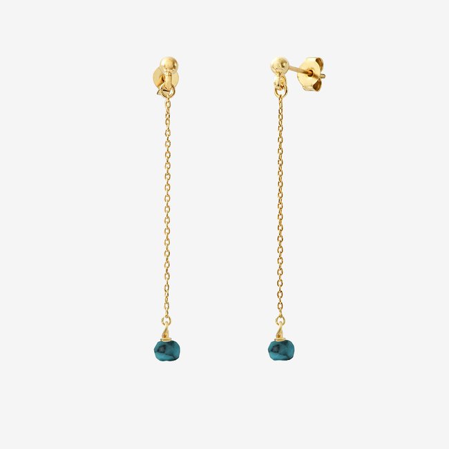 Boucles d'oreilles venus turquoise bleu <span itemprop=