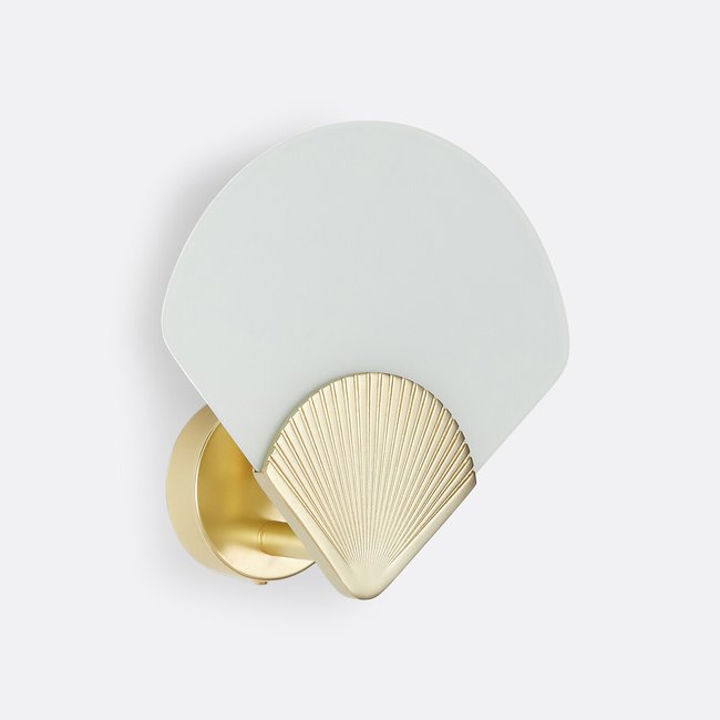 Applique laiton et verre opaline, Alcance  Couleur laiton <span itemprop=