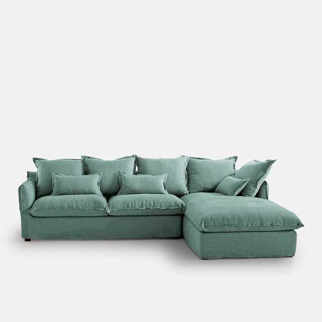 Sofá cama esquinero de lino, Odna - LA REDOUTE INTERIEURS
