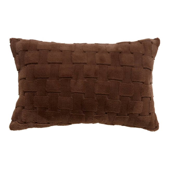 Coussin rectangulaire NALIA marron tonka <span itemprop=