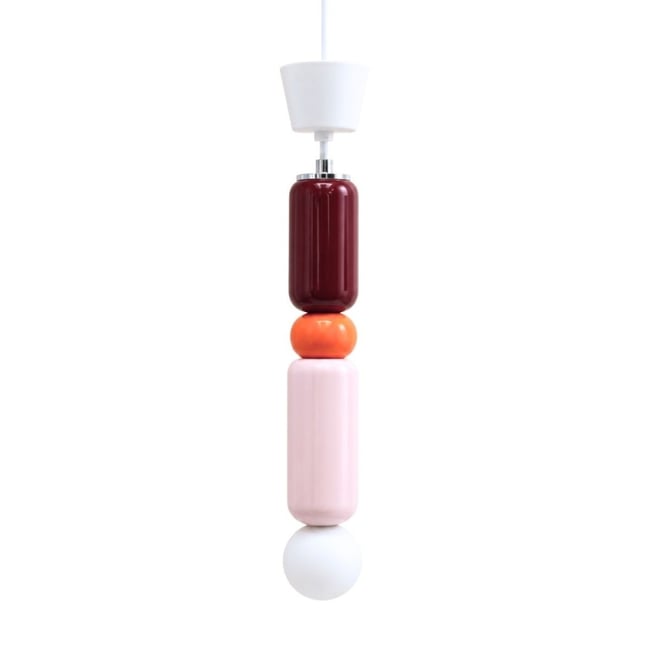 Suspension design en céramique et verre 44cm - ORNAMI