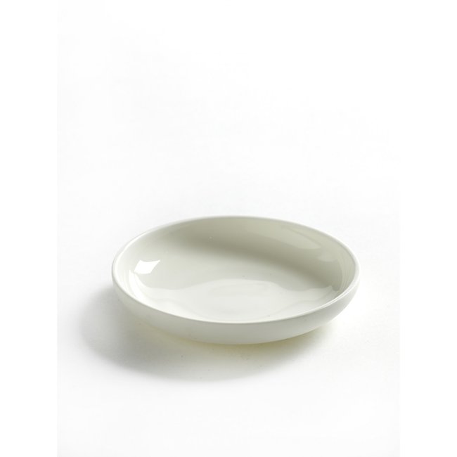 Assiette Plate Blanche Mini Diam 8 Base Couleur blanc mat à l'extérieur et blanc brillant à l'intérieur <span itemprop=