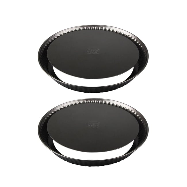 Lot de 2 moules à gâteaux 27,5/27,5 cm en acier TRADITION noir <span itemprop=