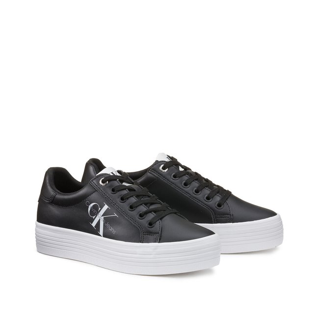 Plateau-Sneakers CK Jeans, Leder schwarz <span itemprop=