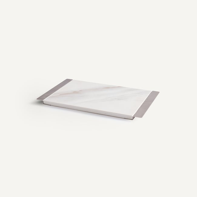 Tábua de cortar em cerâmica, comprimento 33 cm, SULLIVAN cerâmica branca <span itemprop=