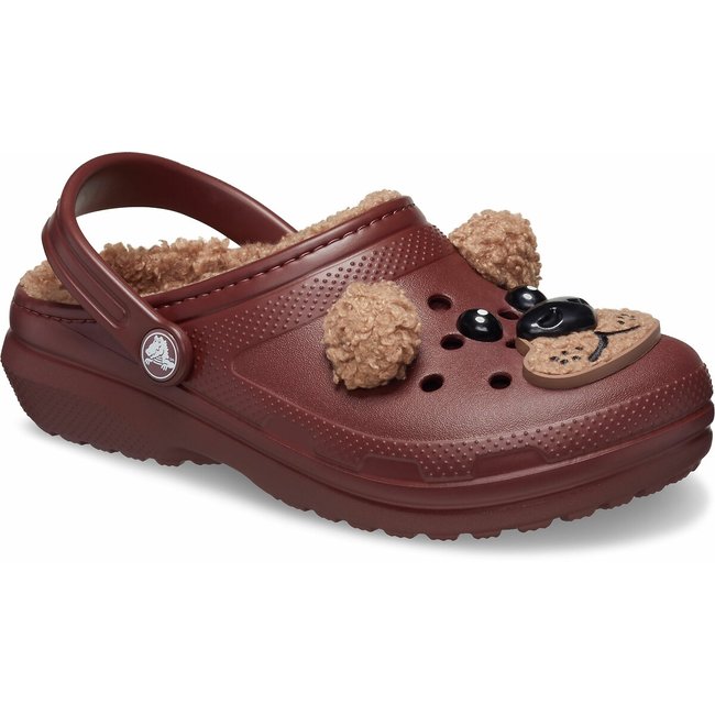 Kids iam brownbear clogs with faux fur lining brown Crocs La Redoute