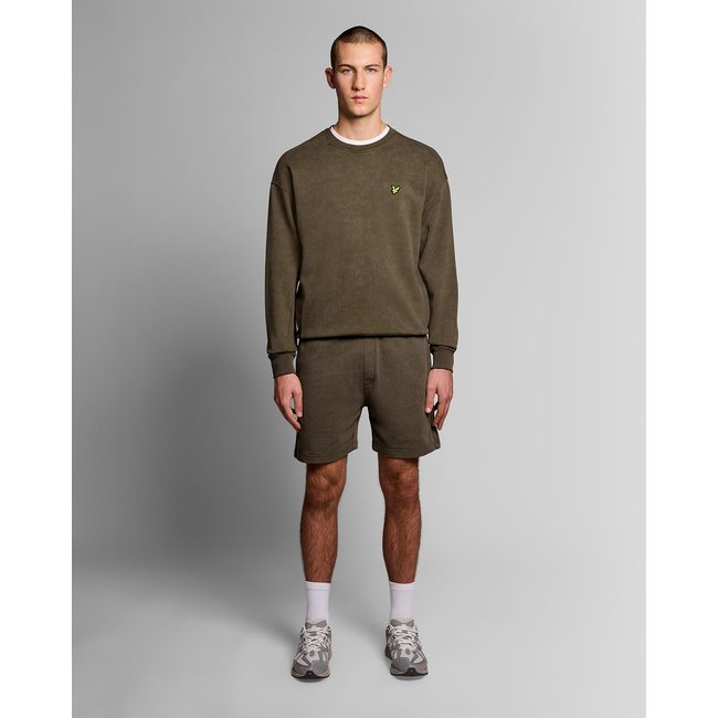 Short en molleton en coton délavé épais doux noir <span itemprop=