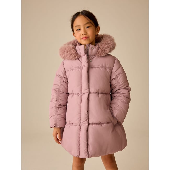 Manteau imperméable à manches froncées rose pâle <span itemprop=