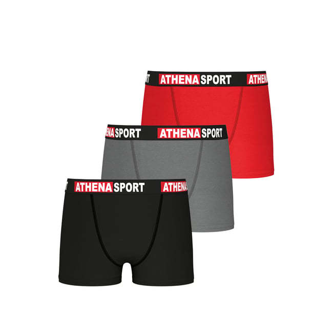 Boxers, lot de 3, DAILY SPORT COTON noir-rouge <span itemprop=