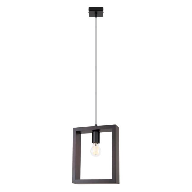 Suspension Acier Wengé E27 1 Aries Couleur marron <span itemprop=