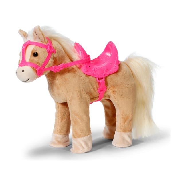 Cheval de peluche avec sons et fonction de marche marron <span itemprop=