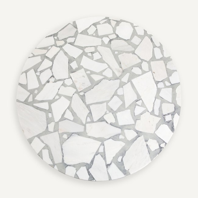 Tischplatte Delmo, Terrazzo weiss, 137 cm terrazzo <span itemprop=