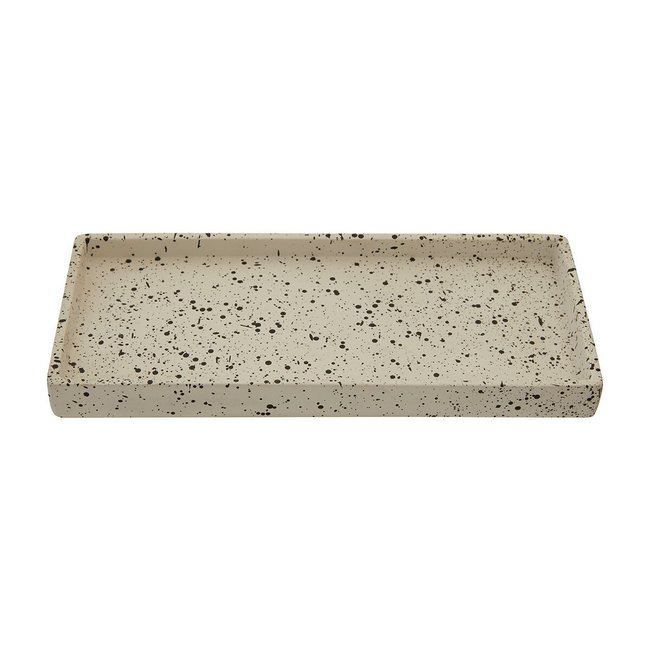 25cm Terrazzo Concrete Bathroom Tray, white, SO'HOME