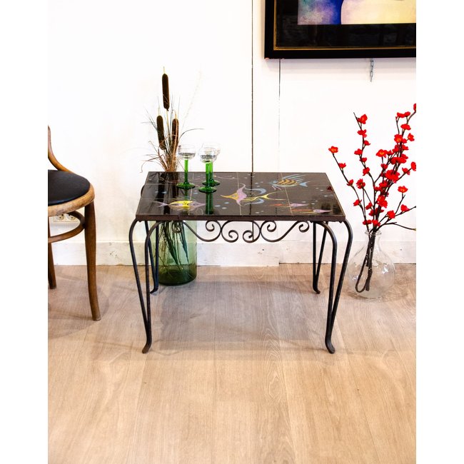 Table basse en céramique Vallauris Donna N°991 - Bon état Couleur noir <span itemprop=