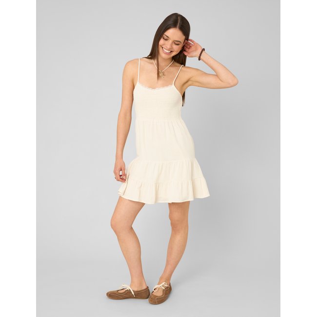 Robe courte gaze de coton naturel <span itemprop=