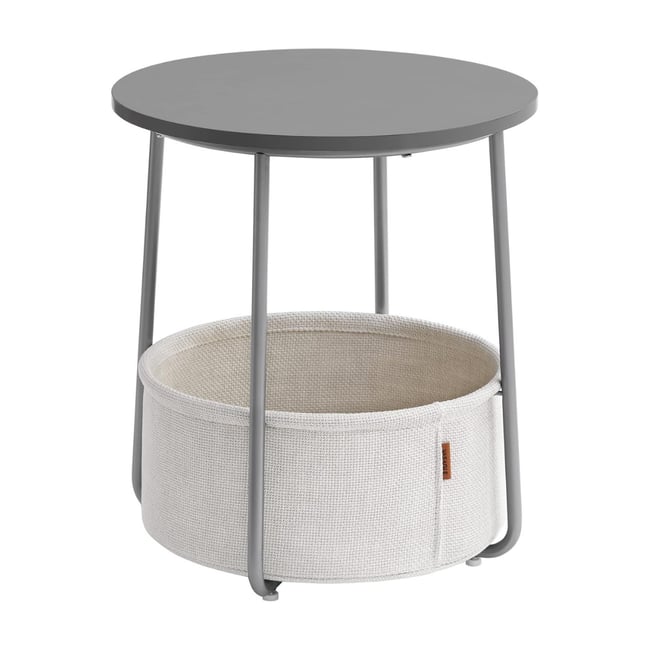 Bout de canapé rond avec panier de rangement - H51 cm - CALICOSY