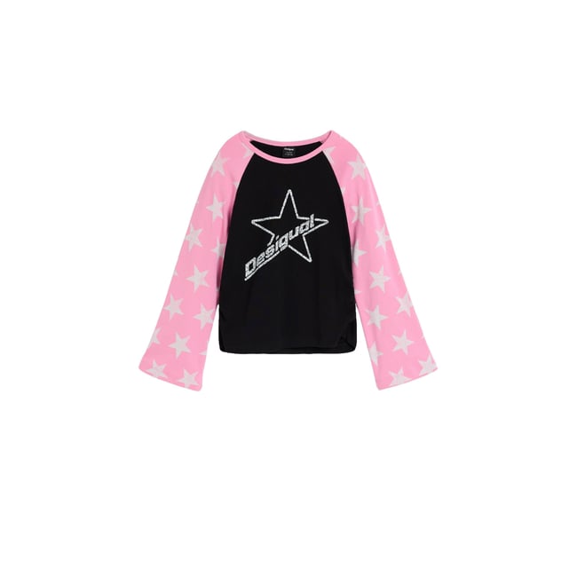 T-shirt étoiles logo noir <span itemprop=