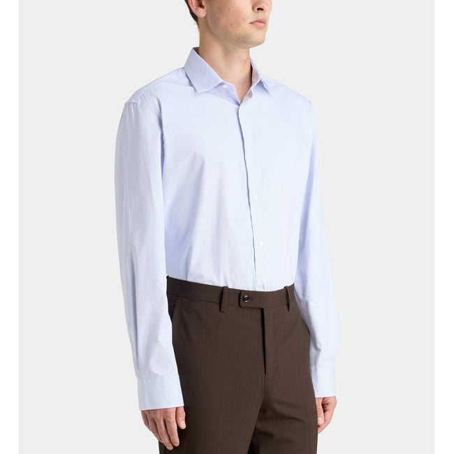 Chemise confort asrcheck micro carreaux en coton bleu clair <span itemprop=