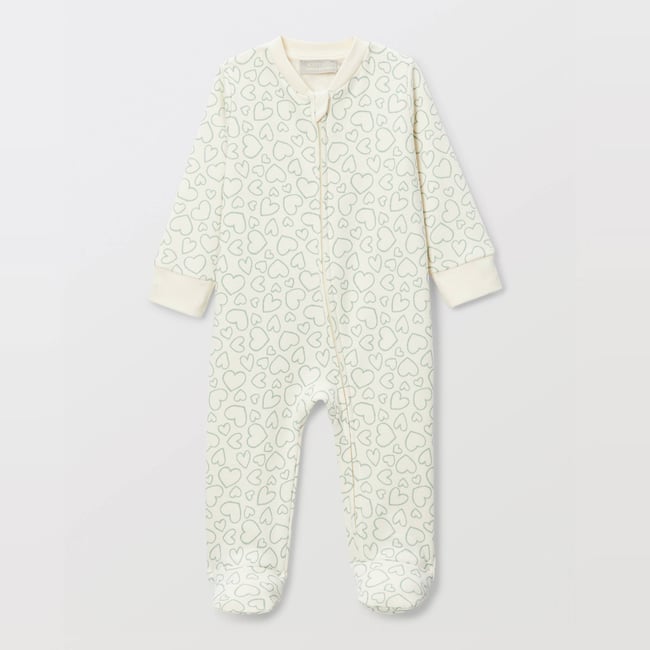 Dors-bien à zip en molleton en coton BIO GOTS naturel <span itemprop=