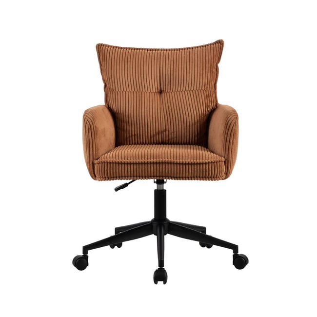 Chaise de bureau velours côtelé Couleur caramel <span itemprop=