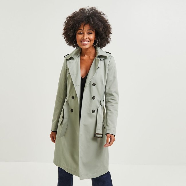 Trench long vert clair <span itemprop=