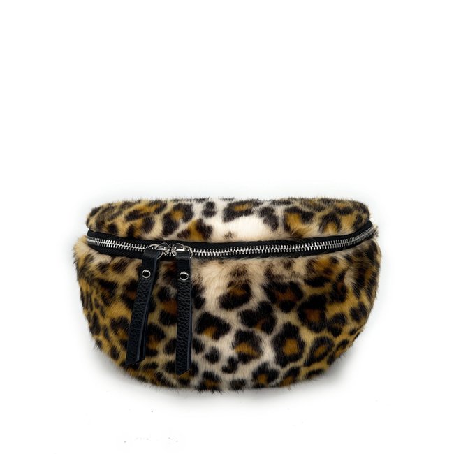 Sac banane en cuir et poils synthétiques LOU KITTY - OH MY BAG