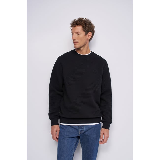 SWEAT À MOTIF EN RELIEF noir <span itemprop=