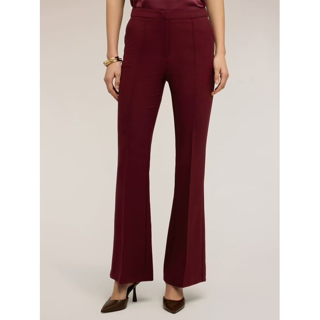 Pantalon bootleg en polyviscose burgundy <span itemprop=