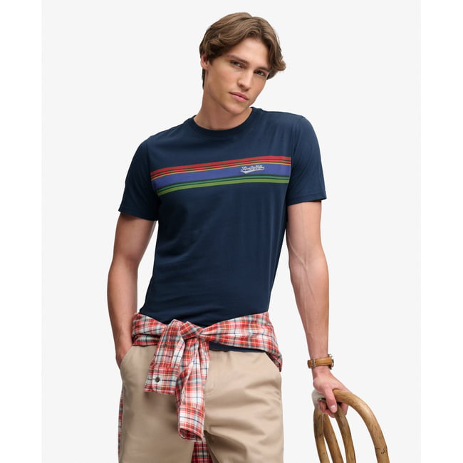 T-shirt Outdoor Stripe Logo Coupe Décontractée - SUPERDRY