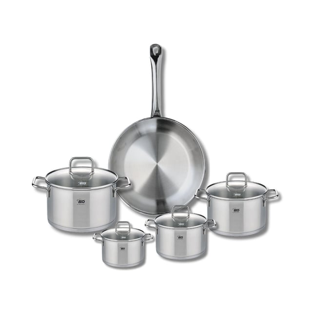 Batterie 1 poêle 28cm + 4 faitouts 12/14/16/20cm PROFI CITRIN inox <span itemprop=