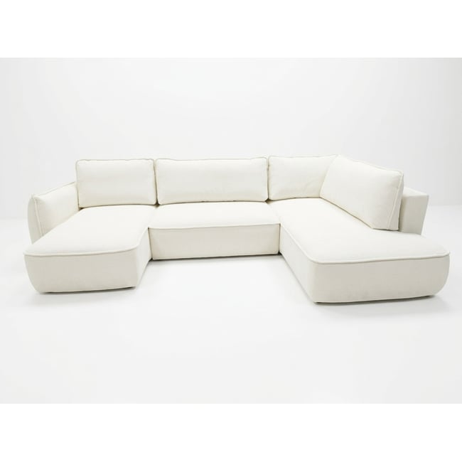 Canapé d'angle convertible 5 places en tissu chenille, ESMEE - BOBOCHIC