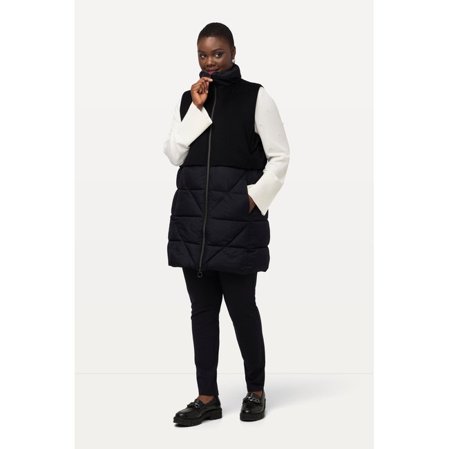 Veste matelassée sans manches, lainage marine <span itemprop=